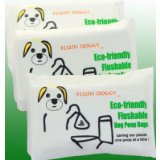 Flushable Dog Poop Bags / Dog Waste Bags (3-pack travel packs ~ 60 Flush Doggy Bags)